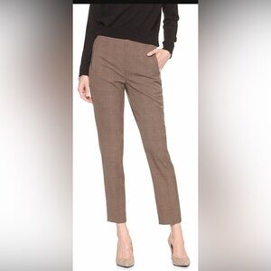 NEW Banana Republic Factory Plaid Tapered Pants | Tan & Black | Size 14